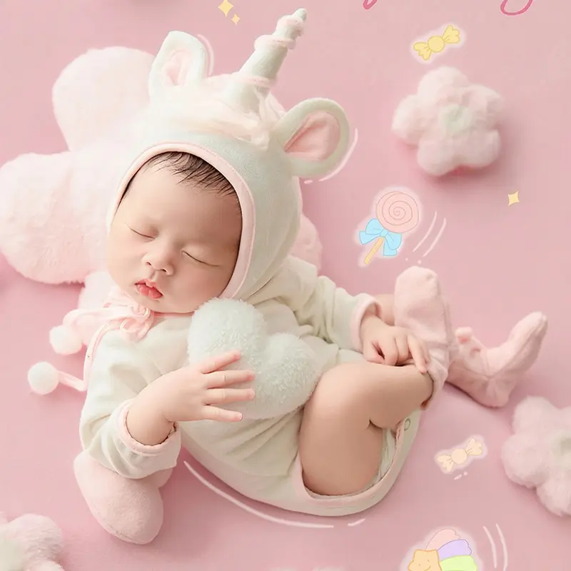 Pink Alpaca Horse Theme Set - Newborn Photography Props - Image 3